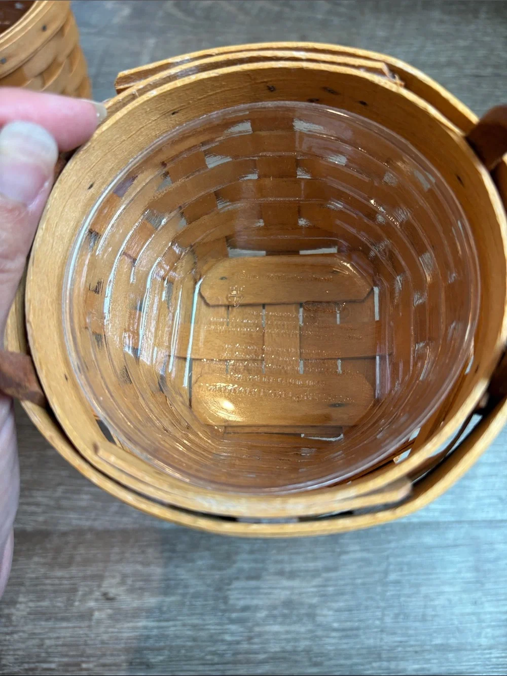 Longaberger Classic Woven Baskets Fruit Basket Handles & Protectors Set of 2